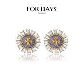 Classic岁月经典 呼呼专享 线齿轮盘闪耀锆石耳钉