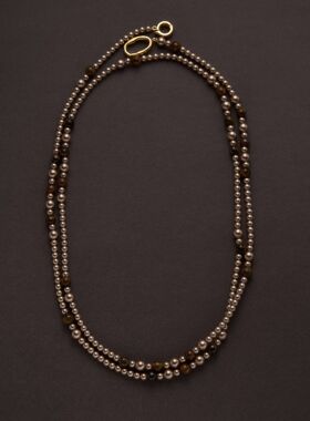 气质长款暮影流光珠珠项链！