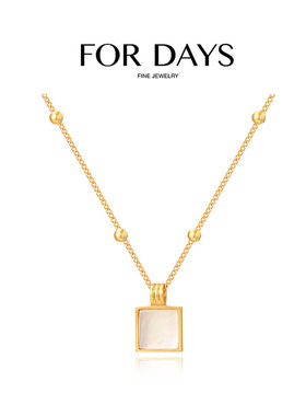 【朵姐臻选】FOR DAYS 翠纹鎏方 | 条纹孔雀石方牌吊坠锁骨项链