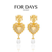 呼呼专享 FOR DAYS 高级感小香风爱心长款 耳环