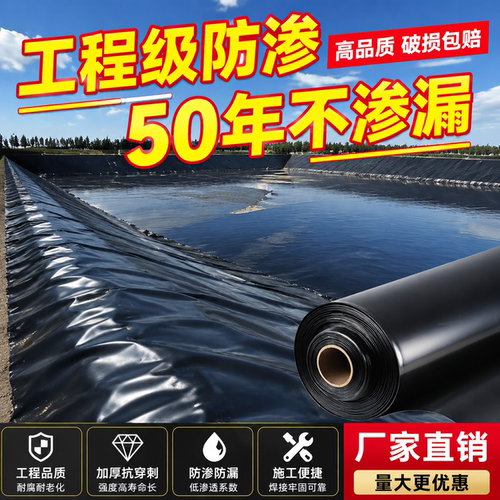 鱼塘专用土工膜hdpe土工防水防渗布鱼池护坡防漏养殖蓄水池工程用