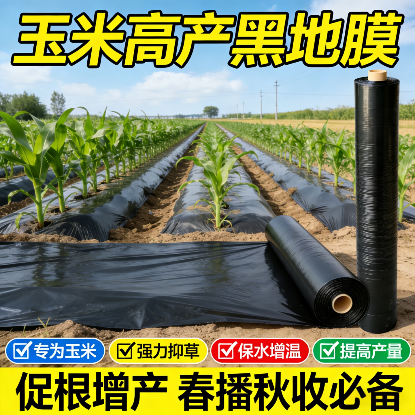 玉米专用地膜黑色加厚农用种植塑料薄膜防草布除草批发保温膜地钉,农机/农具/农膜,农用薄膜,淘宝优惠券,粉丝福利购,淘宝优惠卷