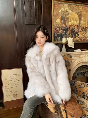 韩版仿狐狸毛中长款网红爆款