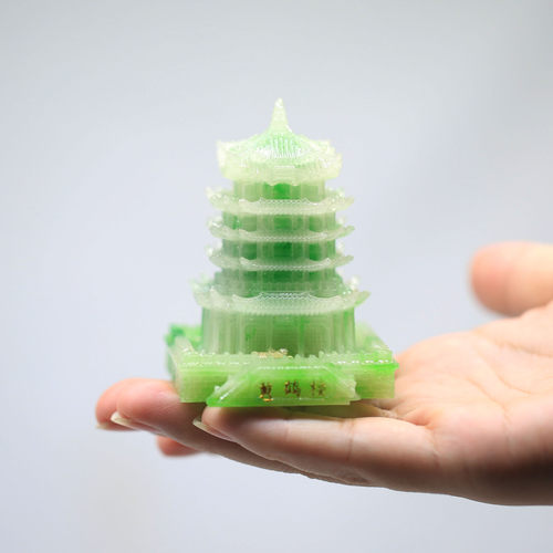 黄鹤楼模型仿玉摆件75mm