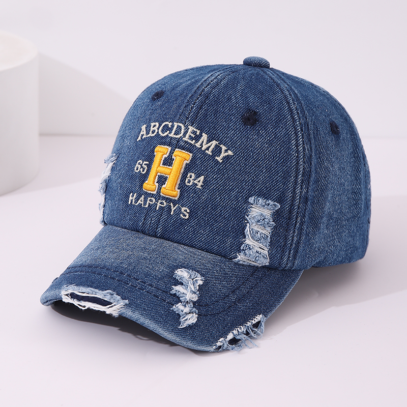 儿童帽子春秋款棒球帽牛仔布鸭舌帽时尚潮搭户外运动遮阳帽男女童