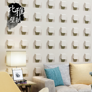 比雅磨砂3D平面立体客厅卧室会所酒吧网咖墙纸简约现代个性壁纸