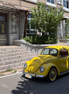 定制复古黄色甲壳虫车模型摆件