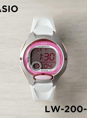 卡西欧casio手表男女十年电力数字闹钟儿童电子表防水LW-200-7A