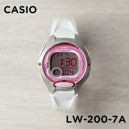 卡西欧casio手表男女十年电力数字闹钟儿童电子表防水LW-200-7A