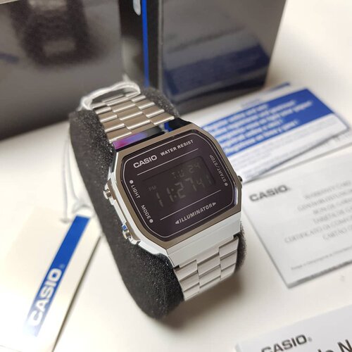 【新款高逼格】卡西欧CASIO 复古方块反显小银表A168WEM-1/2/7D