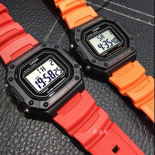 卡西欧Casio户外运动时尚 4B2 腕表小方块数显防水W 218h