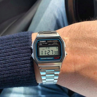 casio 91W 复古手表男电子表方表A158WA 卡西欧小方块