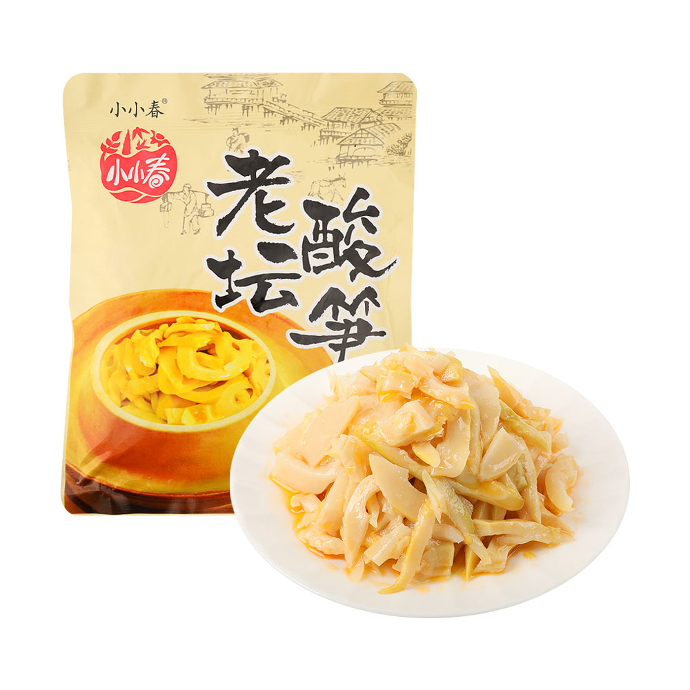小小春安吉特产老坛酸笋酸菜笋干开袋即食竹笋丝咸菜榨菜火锅食材