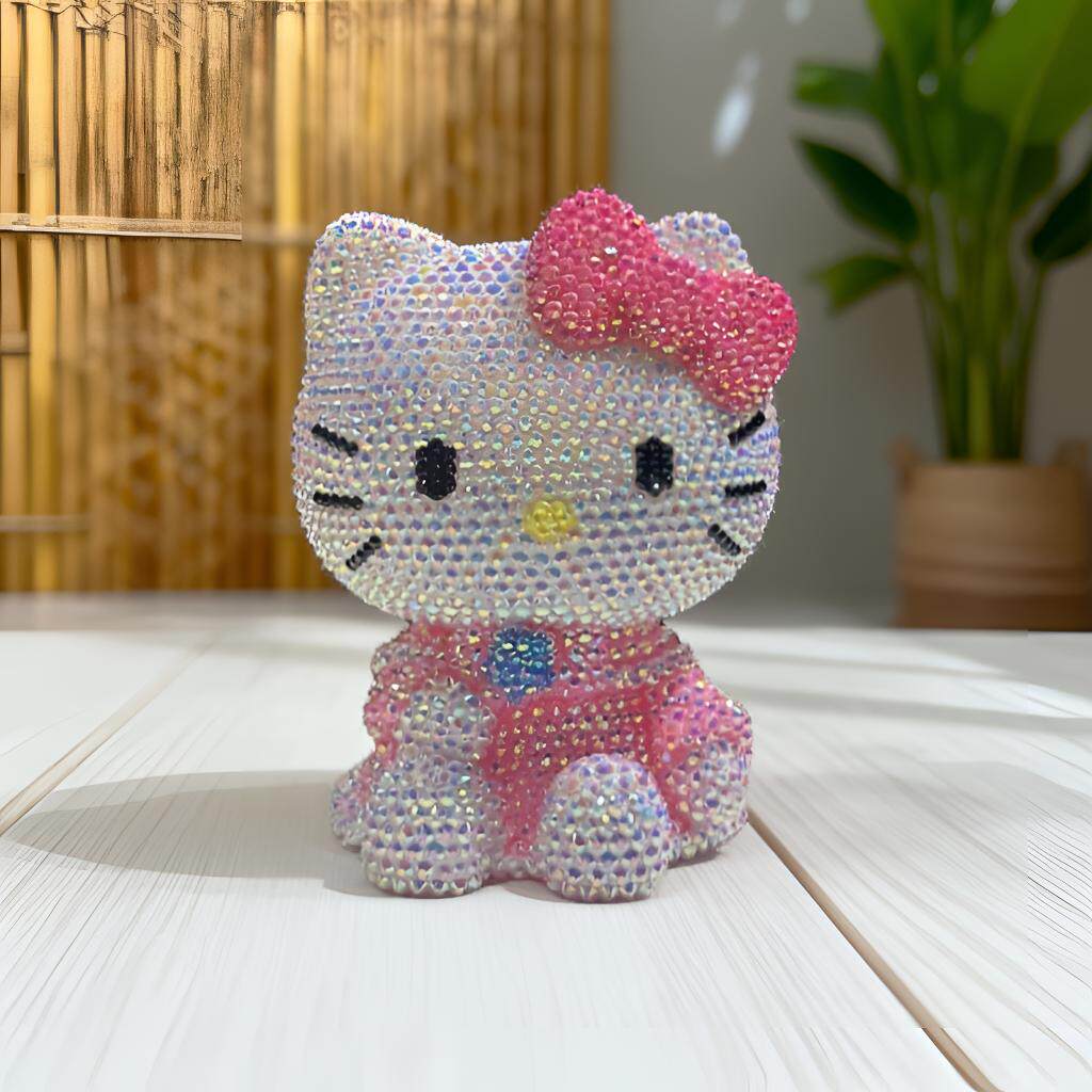 diy贴钻hellokitty玩偶凯蒂猫存钱罐手工DIY粘钻材料包摆件装饰品