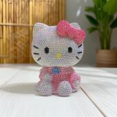 diy贴钻hellokitty玩偶凯蒂猫存钱罐手工DIY粘钻材料包摆件装 饰品