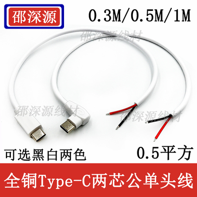 SSy全铜加粗0.5平方Type-C单头线