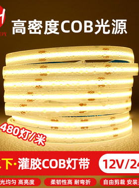 12V车载防水灯带COB户外超亮灯条
