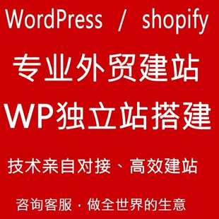 外贸建站商城独立站wp英文网站建设店铺装修wordpress企业站定制