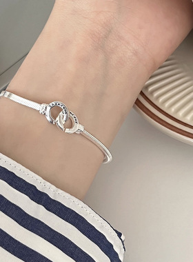 925纯银蛇骨链环环相扣项链锁骨链手链女小众气质ins高级感极简风