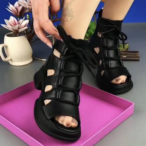 软底复古罗马软皮凉鞋女