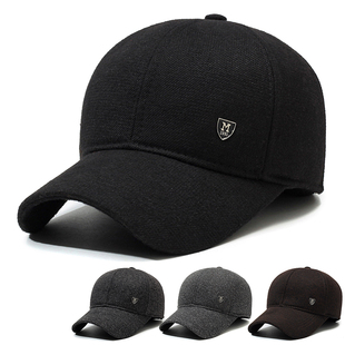 中老年人帽子男士秋冬天爸爸护耳加绒加厚爷爷老头鸭舌帽防寒保暖