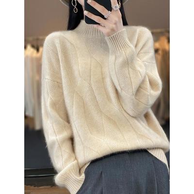 半高领打底衫女秋冬2025新款加厚内搭上衣遮肚子显瘦大码针织毛衣