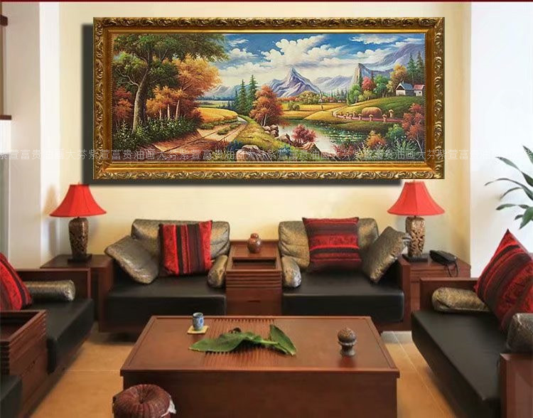 纯手绘欧式风景油画客厅酒店别墅玄关餐厅装饰画挂画图片