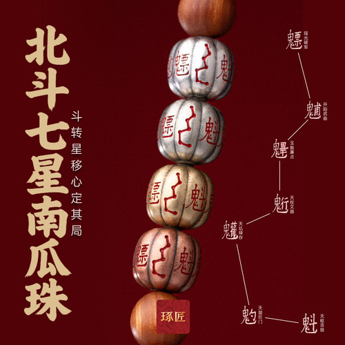 琢匠北斗七星南瓜隔珠串珠银单珠