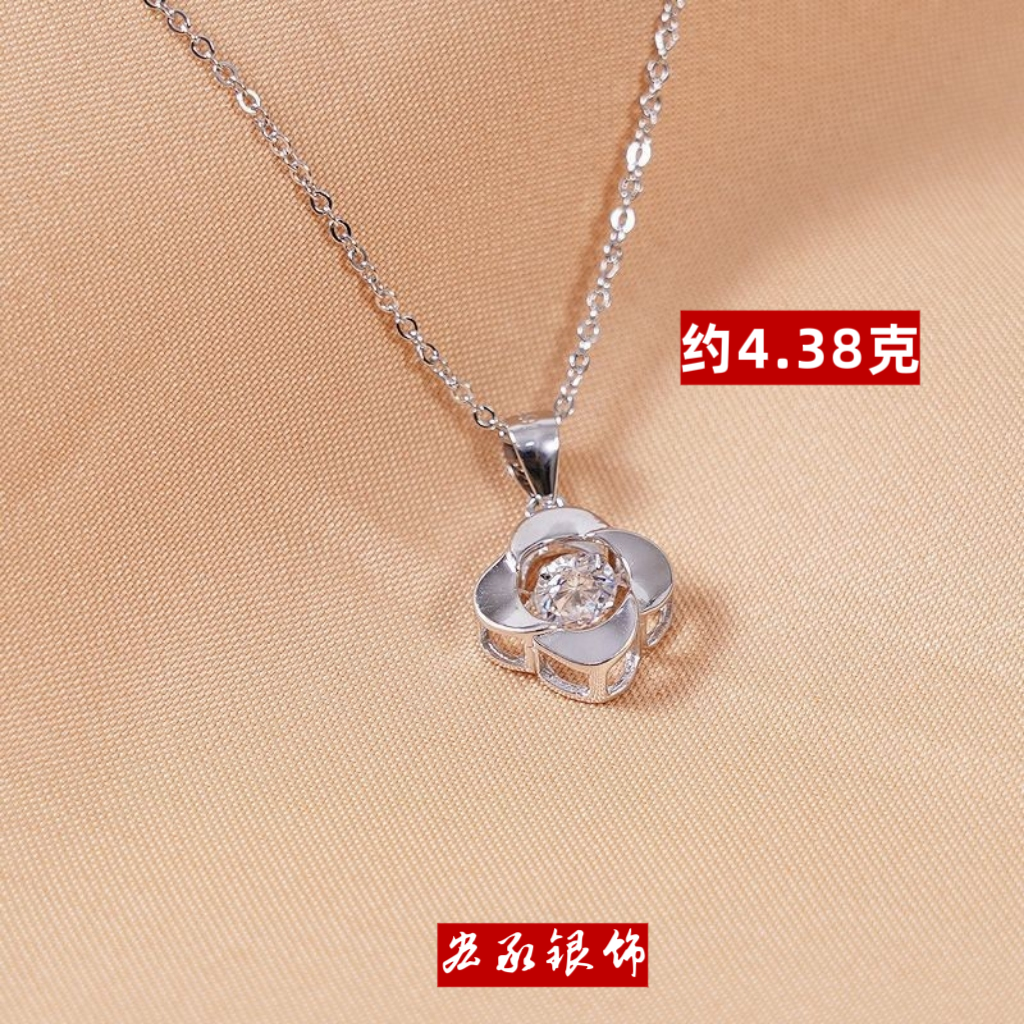 纯银项链跳动的心吊坠项链女锁骨链韩版简约ins小众轻奢网红情人