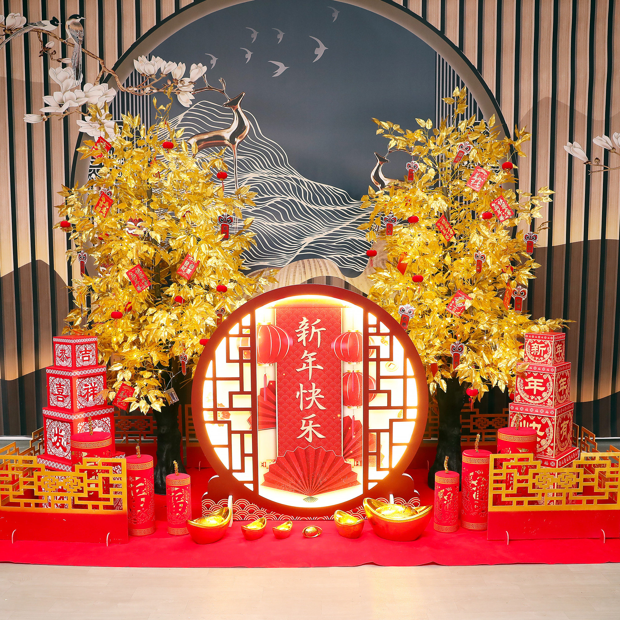 2026马年元旦新年装饰场景布置美陈摆件春节氛围酒店大堂商场开业