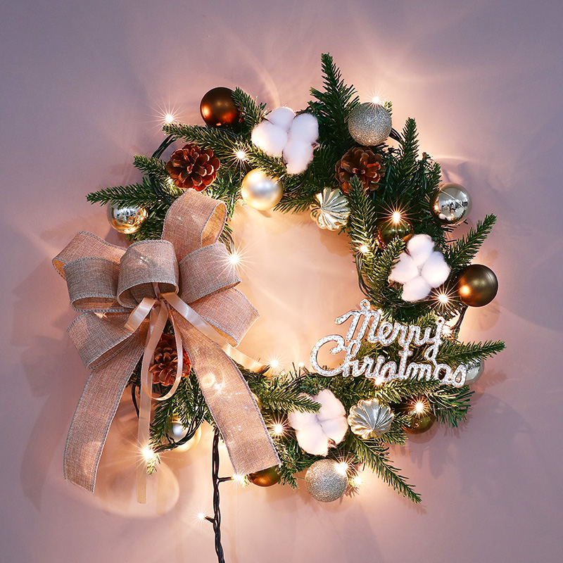 圣诞节装饰品花环场景布置门挂