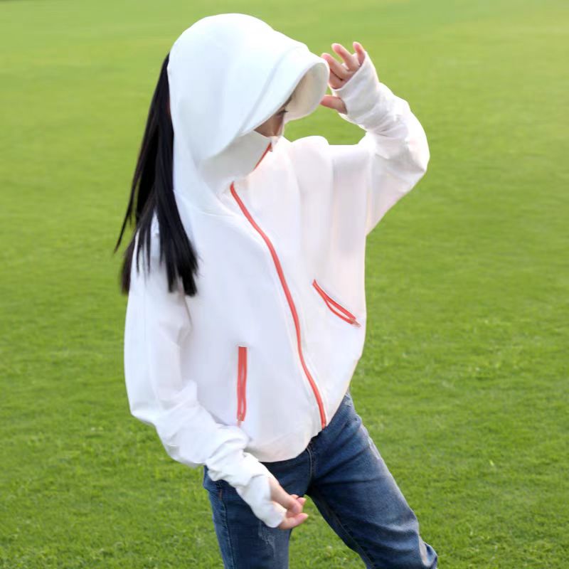 英国ING纯棉防晒衣儿童宝宝小孩男女外套防紫外线面罩3-4-5-67岁