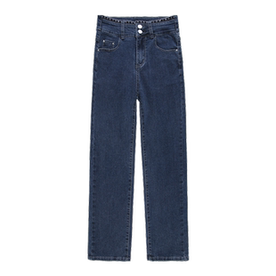 高腰加长牛仔裤女直筒宽松显瘦2023年春装新款高个子超长烟管裤潮