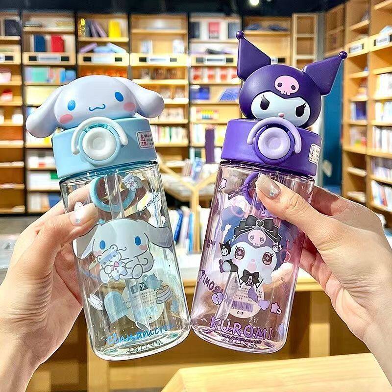 新款三俪鸥酷洛米儿童水杯夏天女孩男学生吸管杯子tritan塑料杯