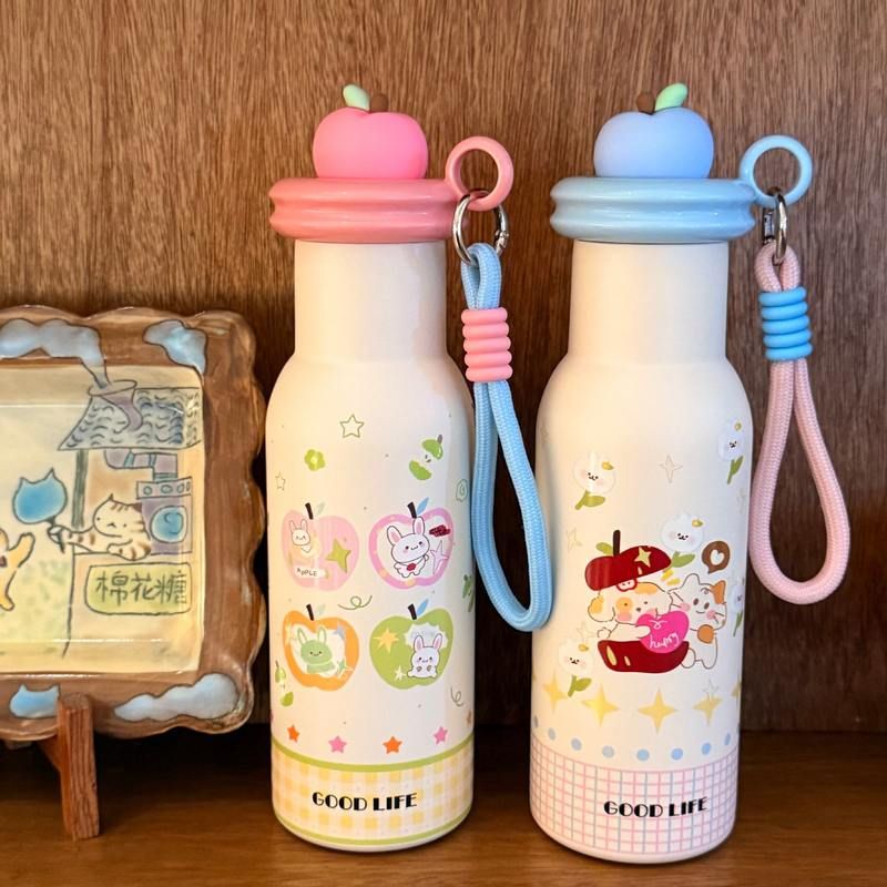 苹果保温杯便携卡通乐园新款水杯