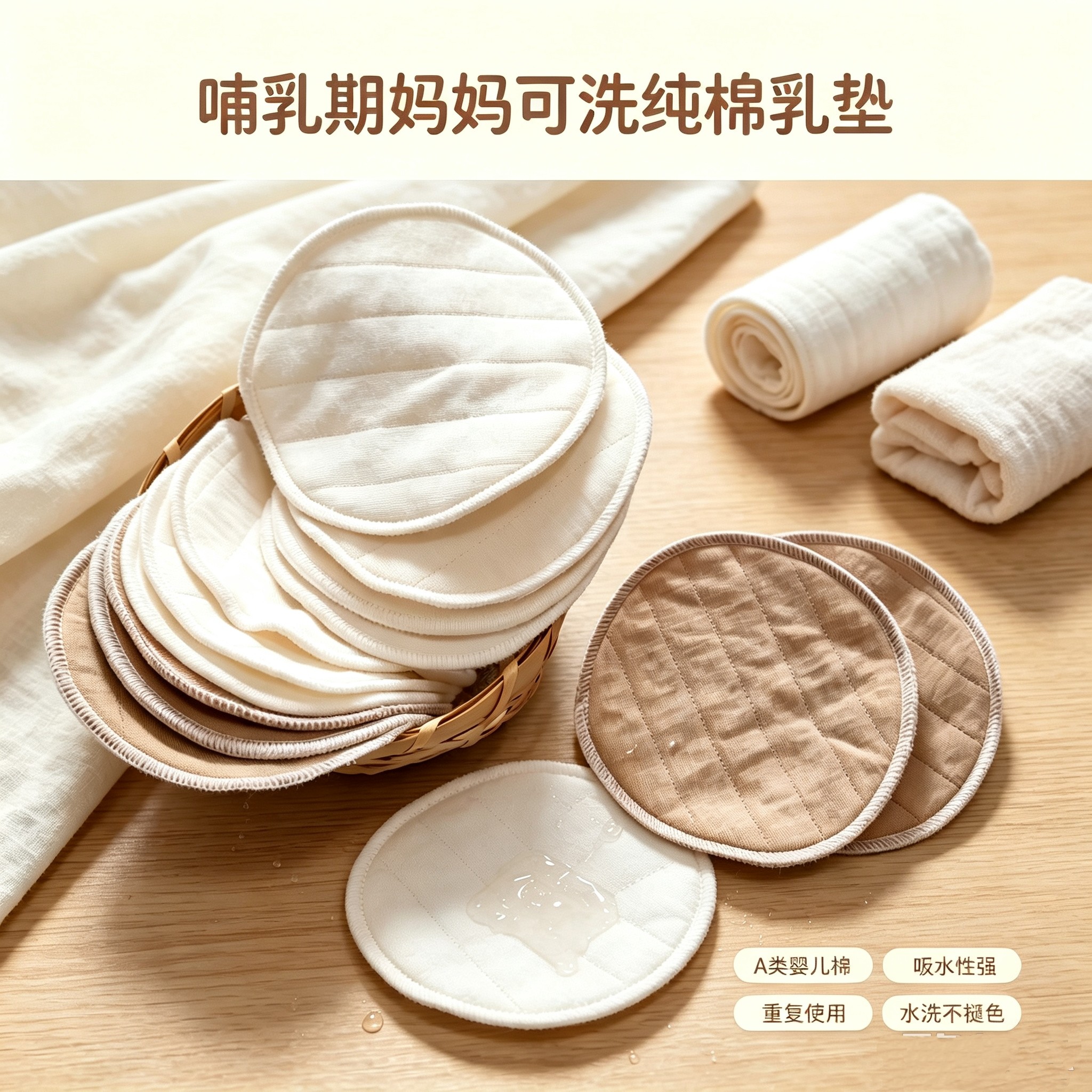 防溢乳垫可水洗哺乳期喂奶布透气薄款a类纯棉孕妇隔奶内衣防凸点图片