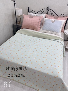 一面纯棉一面婴儿绒床盖2.2x2.4