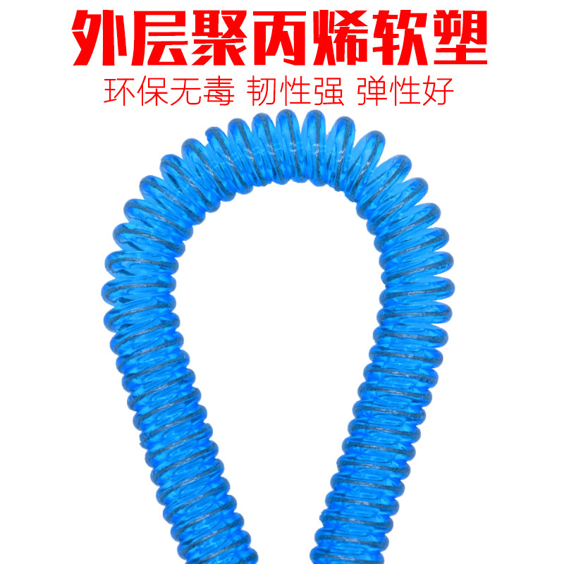 七彩大力a马高弹钢丝失手绳自动伸缩护竿绳溜鱼器内包钢丝钓鱼装