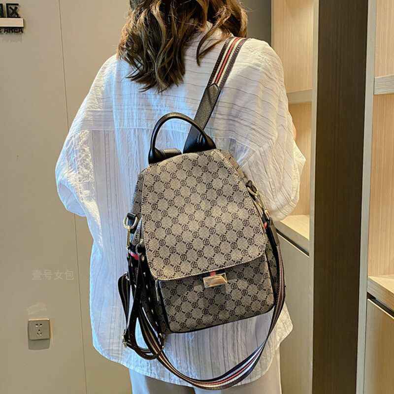 双肩包女包2026新款潮韩版书包百搭斜挎包大容量时尚旅行单肩背包