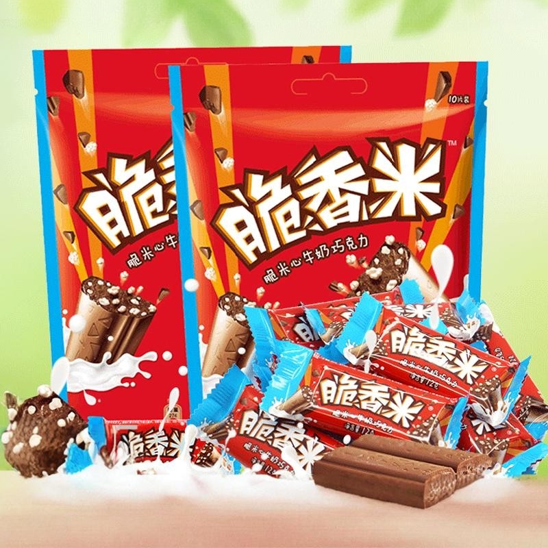 德芙脆香米牛奶夹心巧克力120g袋装儿童零食结婚喜糖果散装批发