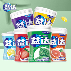 益达无糖口香糖木糖醇约40粒清新口气接吻糖果冰凉柠薄荷糖果零食