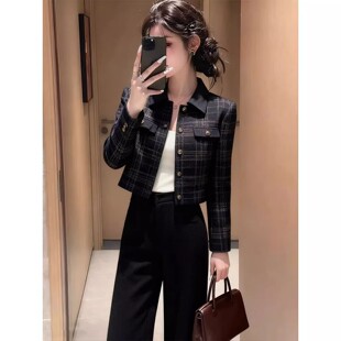 2026早春新款小香风短外套女黑色修身显瘦减龄高级感气质百搭上衣