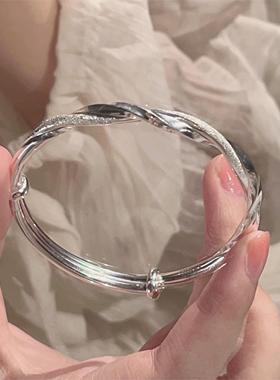 楚噢CHUO足银9999莫比乌斯环传承手镯纯银实心复古新款七夕礼物