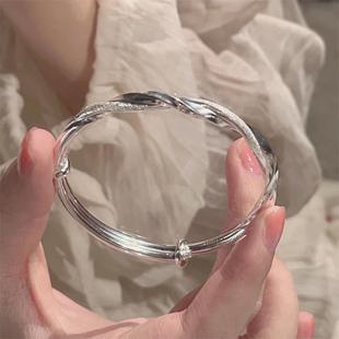 楚噢CHUO足银9999莫比乌斯环传承手镯纯银实心复古新款 七夕礼物
