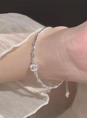 楚噢CHUO纯银S925银郁金香手链串珠花朵少女小众气质浪漫女友礼物