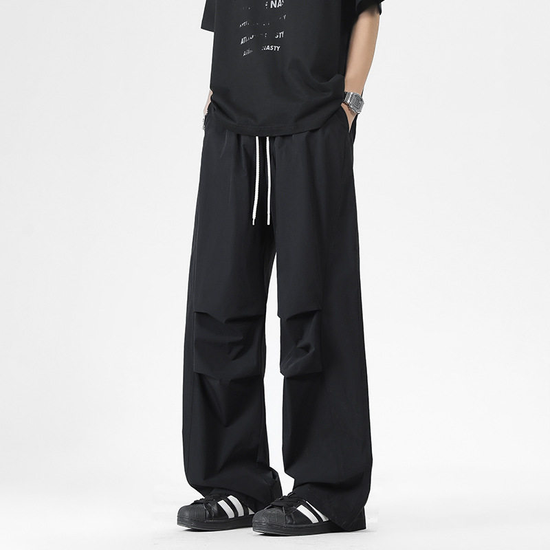 ACU男装|抽绳收褶拼接休闲裤男2026夏季新品休闲宽松阔腿裤子男