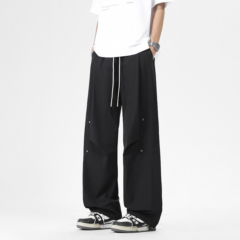 ACU男装|抽绳收褶休闲裤男2026夏季新品垂感潮牌宽松阔腿裤子男