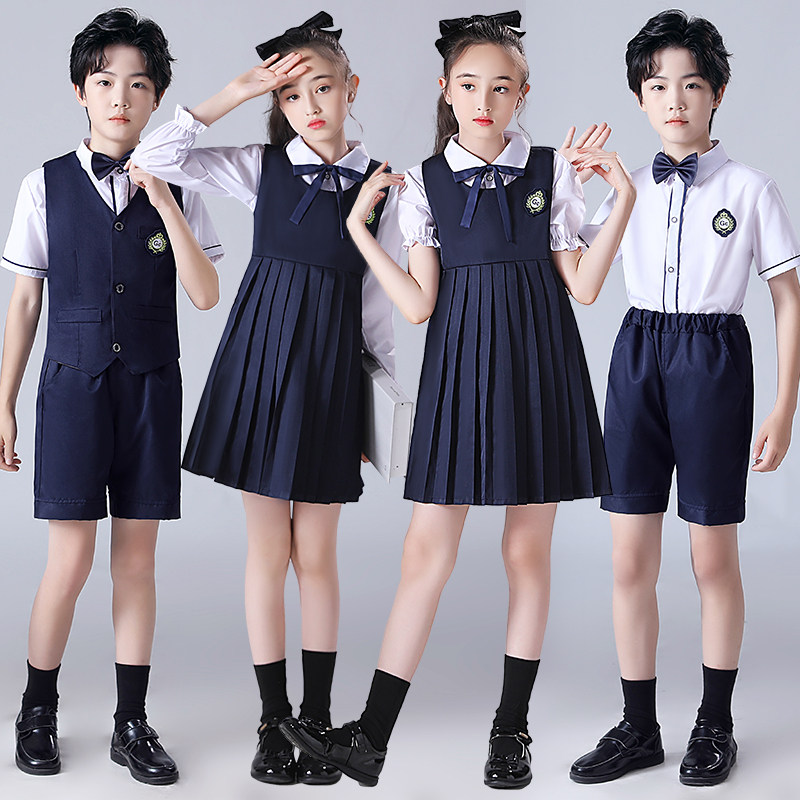 儿童学生班服学院风百褶裙合唱服