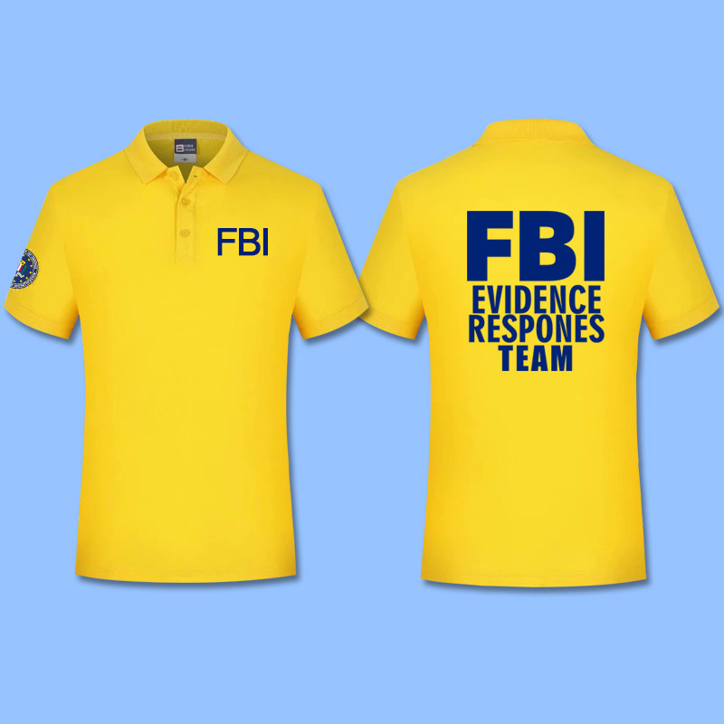 fbi美国联邦调查局特工polo衫夏季新款翻领纯棉男士商务风短袖t恤