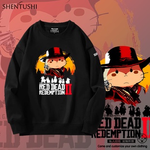 小约翰可汗仓鼠荒野大镖客联名游戏周边休闲百搭圆领男女情侣卫衣